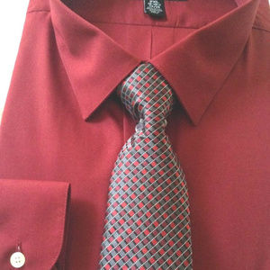 Shirt & tie mens size 2XL neck size 18-18.5" 60% cotton polyester sleeve 34/35"